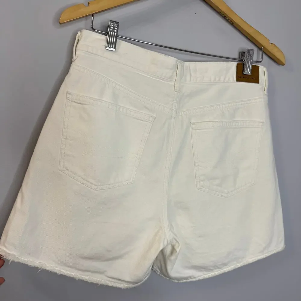 American Eagle Denim Baggy Mom Shorts White Women's 8 New